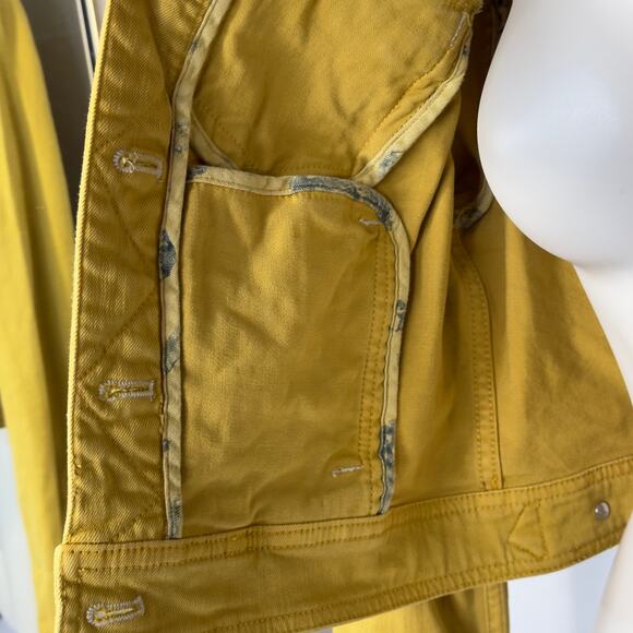 P.O.L Mustard Yellow Cropped Denim Jacket - Women’s Small - Excellent Condition - Picture 9 of 16